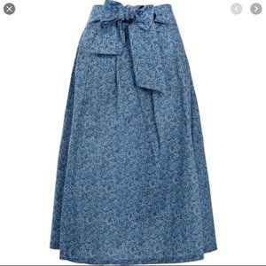 A.P.C. Blue Midi Tie Liberty Print Skirt